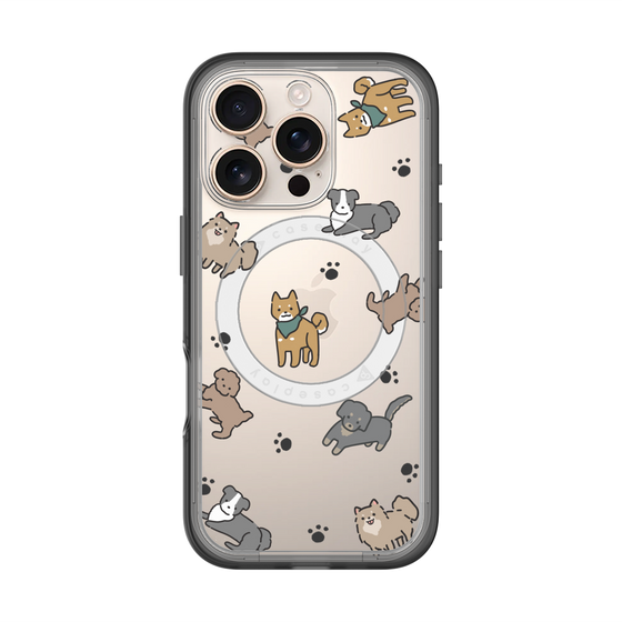 スリムプロテクションプレミアムケース with MagSafe［ オリジナル - CASEPLAYイヌ総柄 - color ］