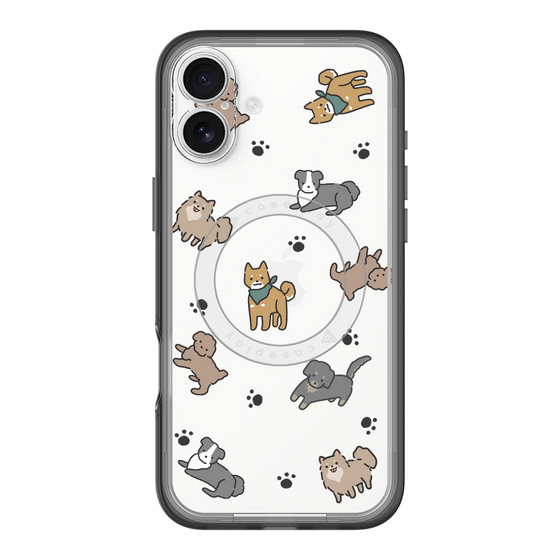 スリムプロテクションプレミアムケース with MagSafe［ オリジナル - CASEPLAYイヌ総柄 - color ］