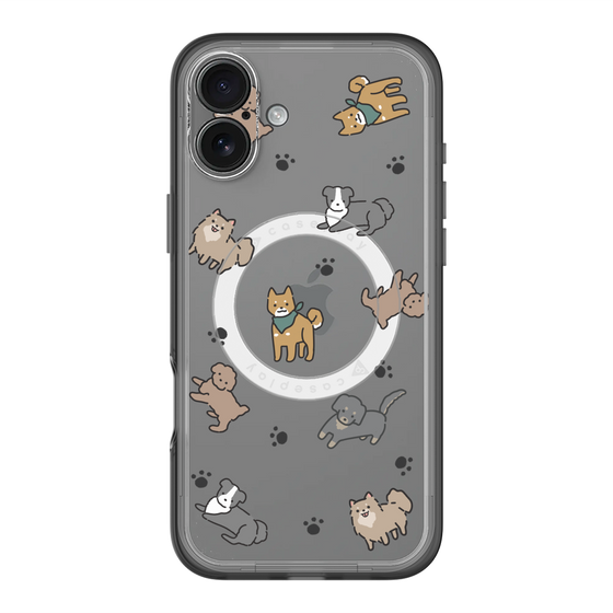 スリムプロテクションプレミアムケース with MagSafe［ オリジナル - CASEPLAYイヌ総柄 - color ］