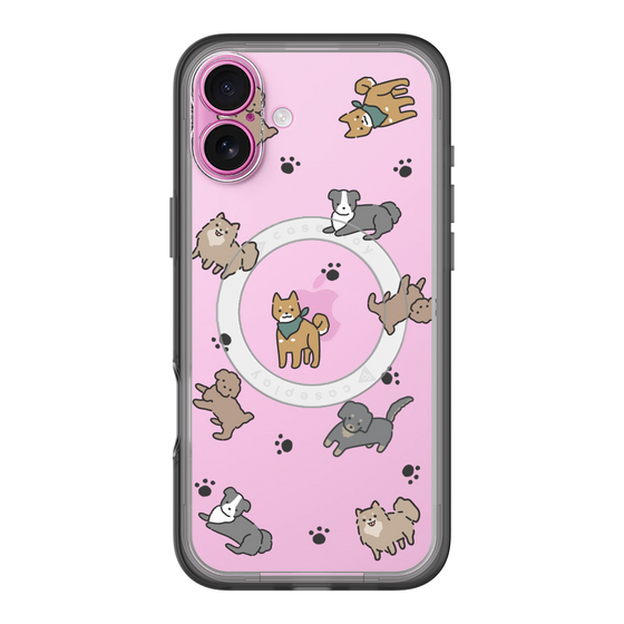 スリムプロテクションプレミアムケース with MagSafe［ オリジナル - CASEPLAYイヌ総柄 - color ］