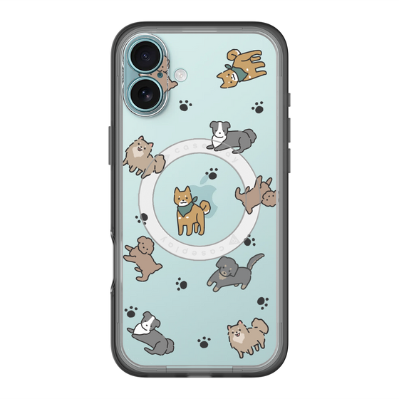 スリムプロテクションプレミアムケース with MagSafe［ オリジナル - CASEPLAYイヌ総柄 - color ］
