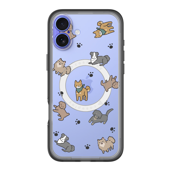 スリムプロテクションプレミアムケース with MagSafe［ オリジナル - CASEPLAYイヌ総柄 - color ］
