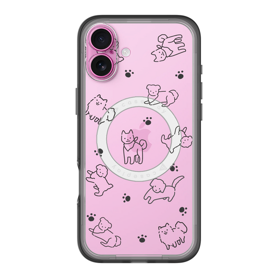 スリムプロテクションプレミアムケース with MagSafe［ オリジナル - CASEPLAYイヌ総柄 - black ］