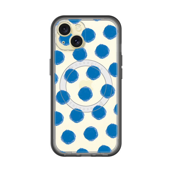 スリムプロテクションプレミアムケース with MagSafe［ オリジナル - 推し色水玉 - ブルー ］