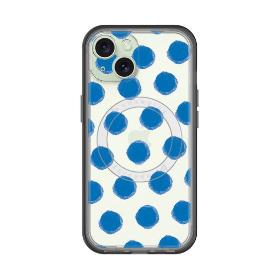 スリムプロテクションプレミアムケース with MagSafe［ オリジナル - 推し色水玉 - ブルー ］