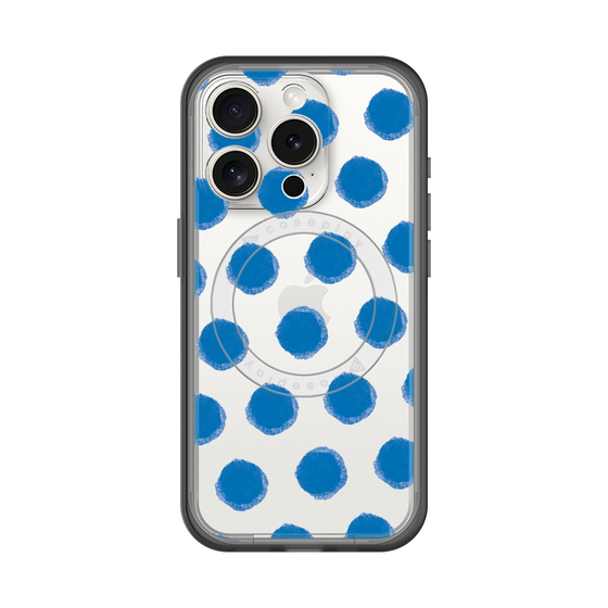 スリムプロテクションプレミアムケース with MagSafe［ オリジナル - 推し色水玉 - ブルー ］