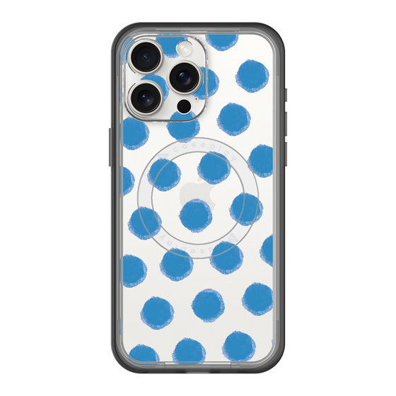 スリムプロテクションプレミアムケース with MagSafe［ オリジナル - 推し色水玉 - ブルー ］
