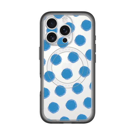 スリムプロテクションプレミアムケース with MagSafe［ オリジナル - 推し色水玉 - ブルー ］