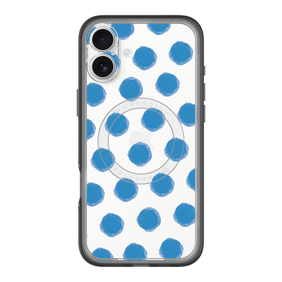 スリムプロテクションプレミアムケース with MagSafe［ オリジナル - 推し色水玉 - ブルー ］