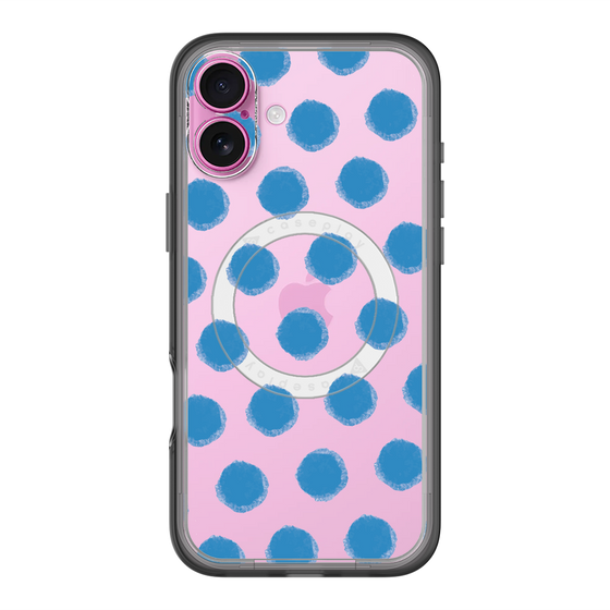 スリムプロテクションプレミアムケース with MagSafe［ オリジナル - 推し色水玉 - ブルー ］