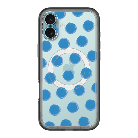スリムプロテクションプレミアムケース with MagSafe［ オリジナル - 推し色水玉 - ブルー ］