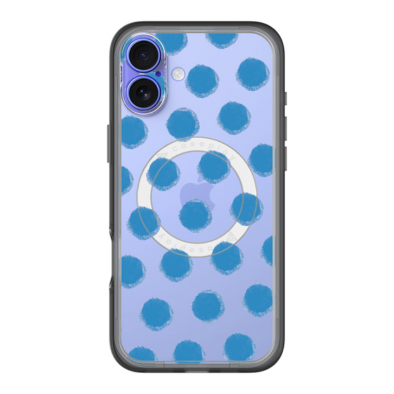 スリムプロテクションプレミアムケース with MagSafe［ オリジナル - 推し色水玉 - ブルー ］