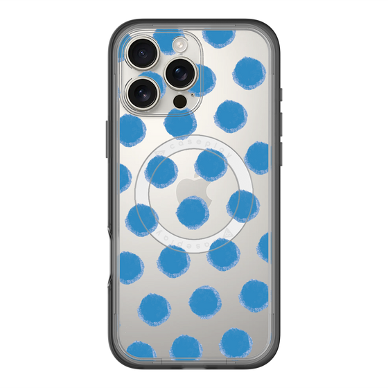 スリムプロテクションプレミアムケース with MagSafe［ オリジナル - 推し色水玉 - ブルー ］