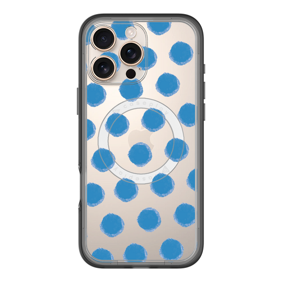 スリムプロテクションプレミアムケース with MagSafe［ オリジナル - 推し色水玉 - ブルー ］
