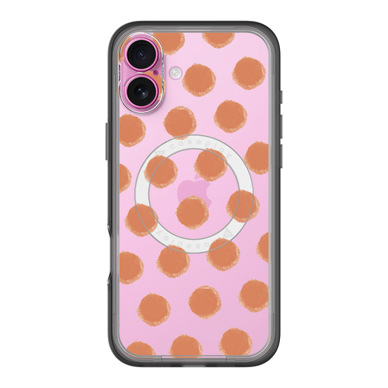 スリムプロテクションプレミアムケース with MagSafe［ オリジナル - 推し色水玉 - レッド ］