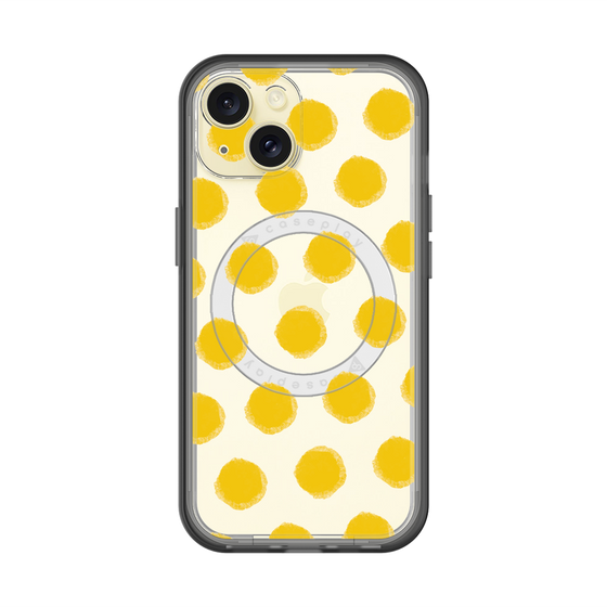 スリムプロテクションプレミアムケース with MagSafe［ オリジナル - 推し色水玉 - イエロー ］
