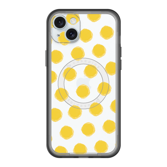 スリムプロテクションプレミアムケース with MagSafe［ オリジナル - 推し色水玉 - イエロー ］