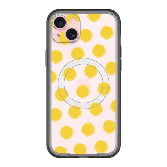 スリムプロテクションプレミアムケース with MagSafe［ オリジナル - 推し色水玉 - イエロー ］