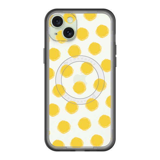 スリムプロテクションプレミアムケース with MagSafe［ オリジナル - 推し色水玉 - イエロー ］