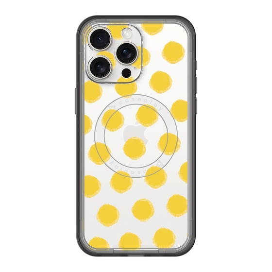 スリムプロテクションプレミアムケース with MagSafe［ オリジナル - 推し色水玉 - イエロー ］