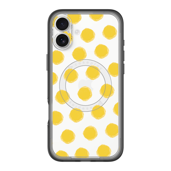 スリムプロテクションプレミアムケース with MagSafe［ オリジナル - 推し色水玉 - イエロー ］