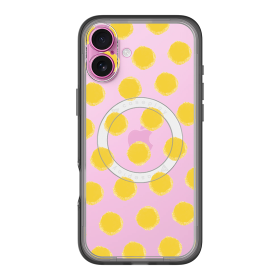 スリムプロテクションプレミアムケース with MagSafe［ オリジナル - 推し色水玉 - イエロー ］