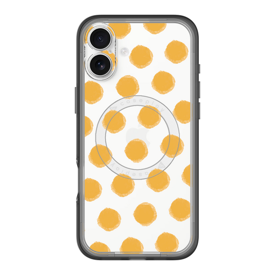 スリムプロテクションプレミアムケース with MagSafe［ オリジナル - 推し色水玉 - オレンジ ］