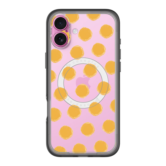 スリムプロテクションプレミアムケース with MagSafe［ オリジナル - 推し色水玉 - オレンジ ］