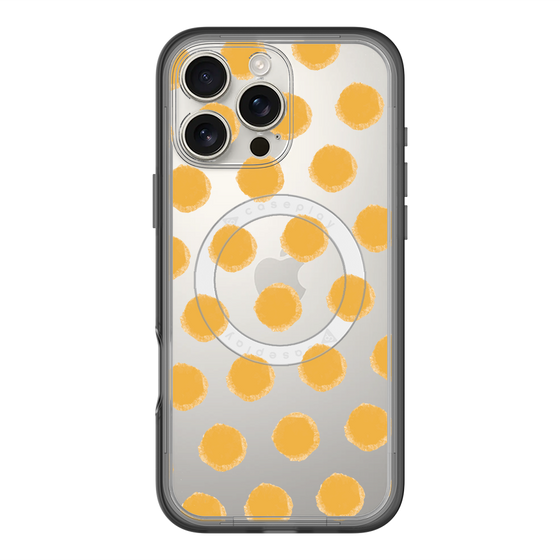 スリムプロテクションプレミアムケース with MagSafe［ オリジナル - 推し色水玉 - オレンジ ］
