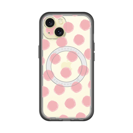 スリムプロテクションプレミアムケース with MagSafe［ オリジナル - 推し色水玉 - ピンク ］