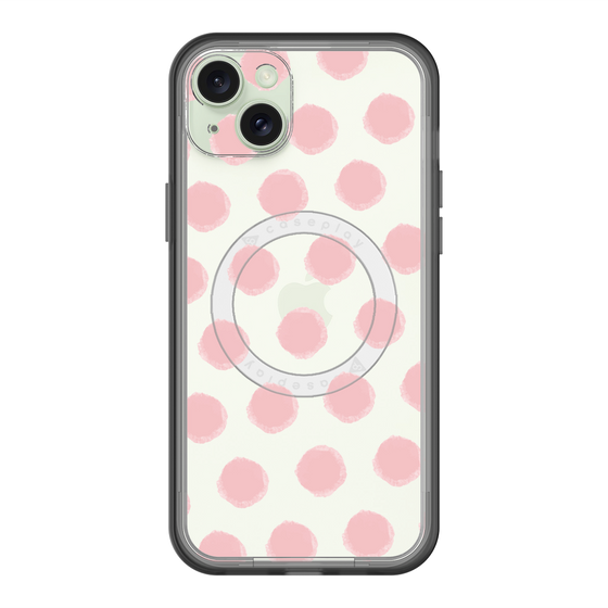 スリムプロテクションプレミアムケース with MagSafe［ オリジナル - 推し色水玉 - ピンク ］