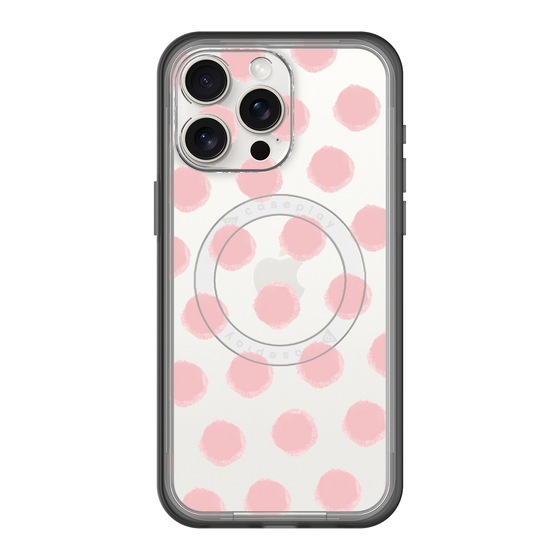 スリムプロテクションプレミアムケース with MagSafe［ オリジナル - 推し色水玉 - ピンク ］
