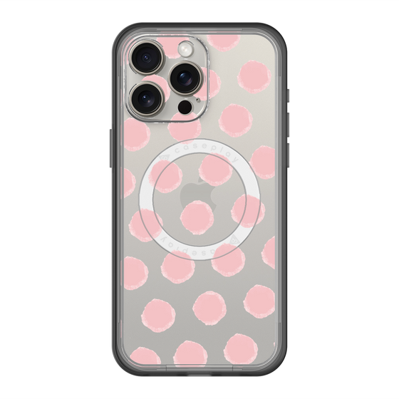 スリムプロテクションプレミアムケース with MagSafe［ オリジナル - 推し色水玉 - ピンク ］