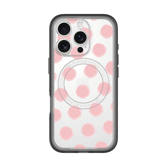 スリムプロテクションプレミアムケース with MagSafe［ オリジナル - 推し色水玉 - ピンク ］