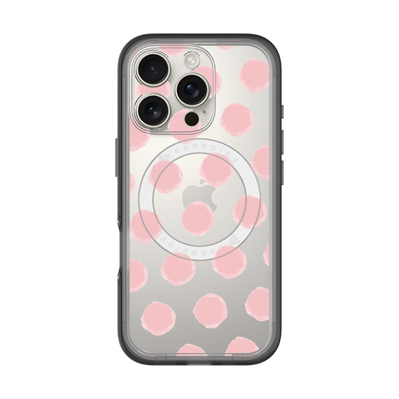 スリムプロテクションプレミアムケース with MagSafe［ オリジナル - 推し色水玉 - ピンク ］