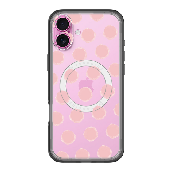 スリムプロテクションプレミアムケース with MagSafe［ オリジナル - 推し色水玉 - ピンク ］