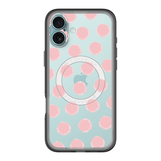 スリムプロテクションプレミアムケース with MagSafe［ オリジナル - 推し色水玉 - ピンク ］