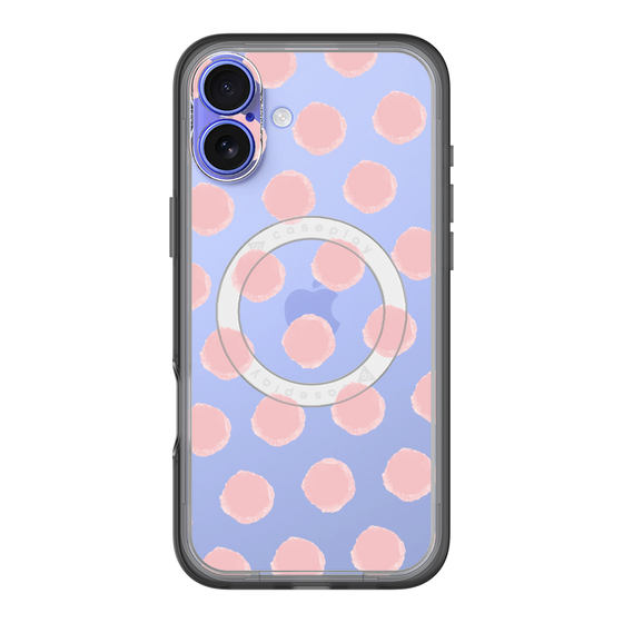 スリムプロテクションプレミアムケース with MagSafe［ オリジナル - 推し色水玉 - ピンク ］