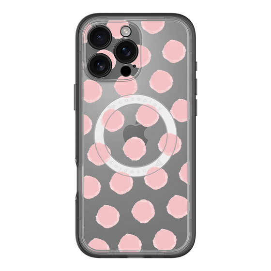 スリムプロテクションプレミアムケース with MagSafe［ オリジナル - 推し色水玉 - ピンク ］