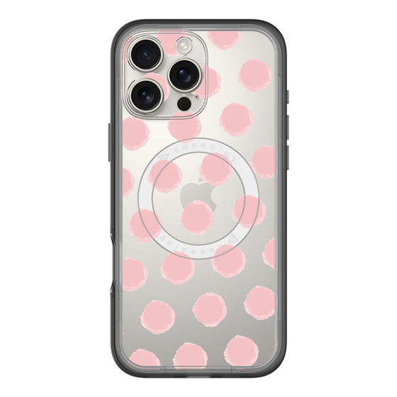スリムプロテクションプレミアムケース with MagSafe［ オリジナル - 推し色水玉 - ピンク ］