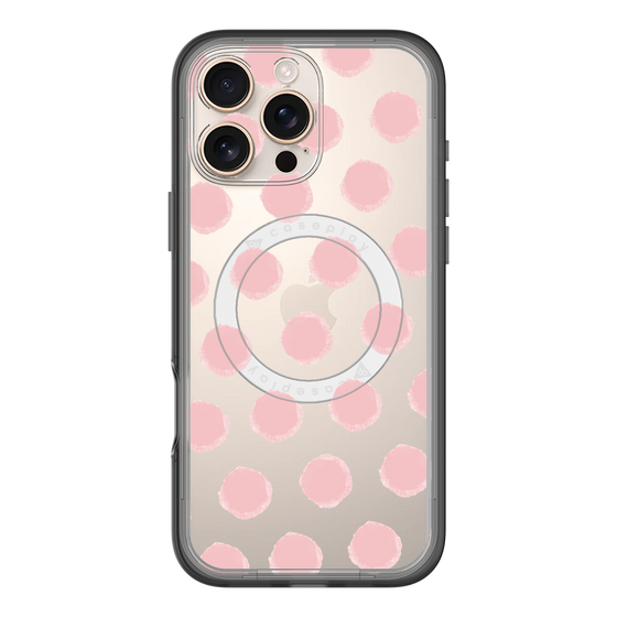 スリムプロテクションプレミアムケース with MagSafe［ オリジナル - 推し色水玉 - ピンク ］