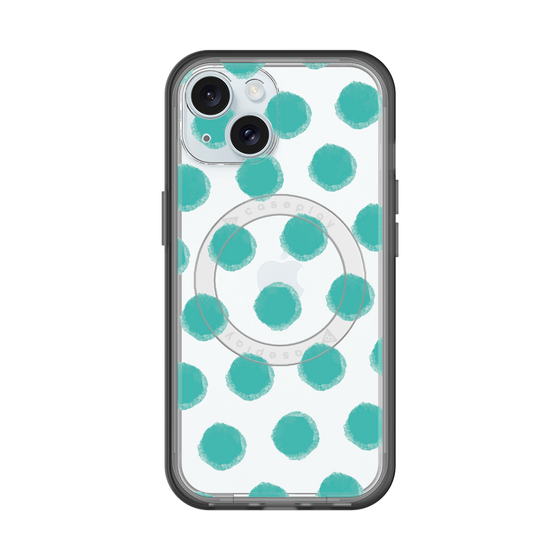 スリムプロテクションプレミアムケース with MagSafe［ オリジナル - 推し色水玉 - グリーン ］