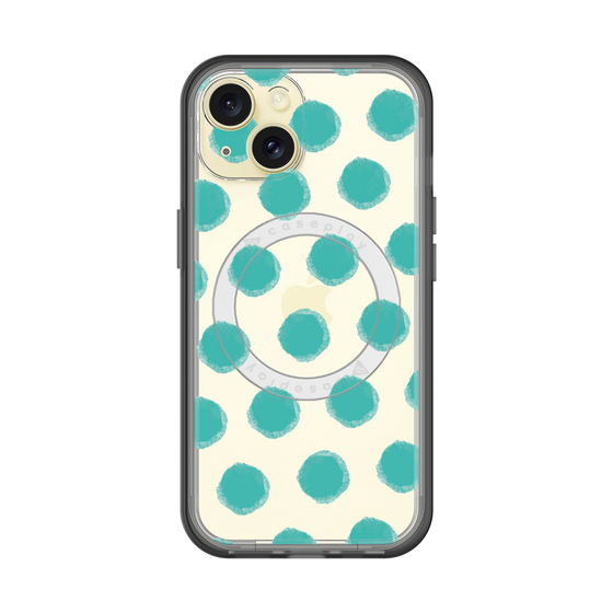 スリムプロテクションプレミアムケース with MagSafe［ オリジナル - 推し色水玉 - グリーン ］