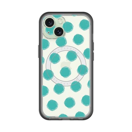 スリムプロテクションプレミアムケース with MagSafe［ オリジナル - 推し色水玉 - グリーン ］