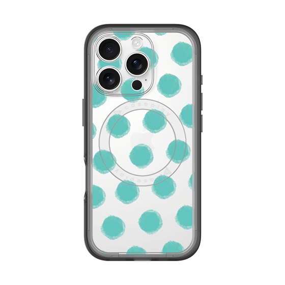 スリムプロテクションプレミアムケース with MagSafe［ オリジナル - 推し色水玉 - グリーン ］