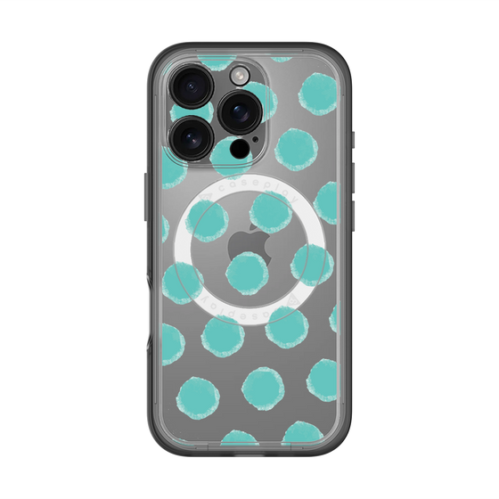 スリムプロテクションプレミアムケース with MagSafe［ オリジナル - 推し色水玉 - グリーン ］