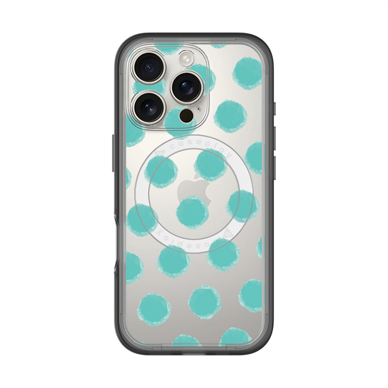 スリムプロテクションプレミアムケース with MagSafe［ オリジナル - 推し色水玉 - グリーン ］