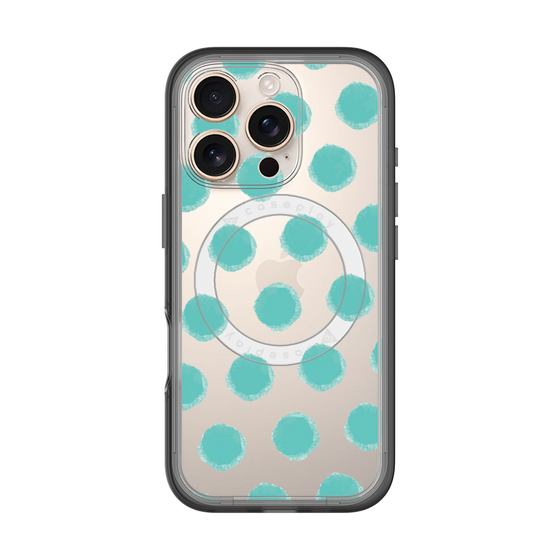 スリムプロテクションプレミアムケース with MagSafe［ オリジナル - 推し色水玉 - グリーン ］