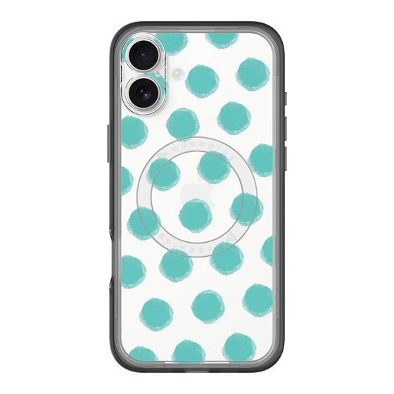 スリムプロテクションプレミアムケース with MagSafe［ オリジナル - 推し色水玉 - グリーン ］