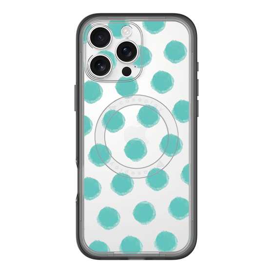 スリムプロテクションプレミアムケース with MagSafe［ オリジナル - 推し色水玉 - グリーン ］